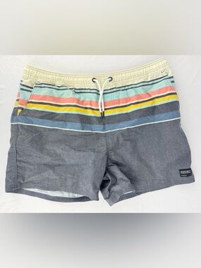 Ezekiel Men's Striped Swim Trunks with Pockets